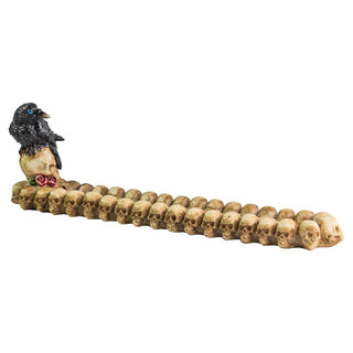 Raven & Skulls 11" Polyresin Incense Burner