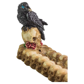 Raven & Skulls 11" Polyresin Incense Burner