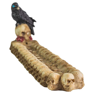 Raven & Skulls 11" Polyresin Incense Burner