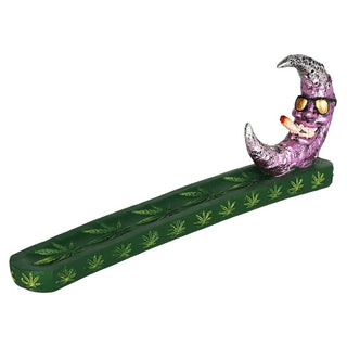 Cool Stoner Moon Polyresin Incense Burner 11.25"