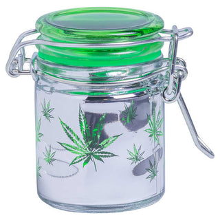 IDGAF Electroplated 2.75" Wire Lock Mini Glass Storage Jar - Assorted Designs