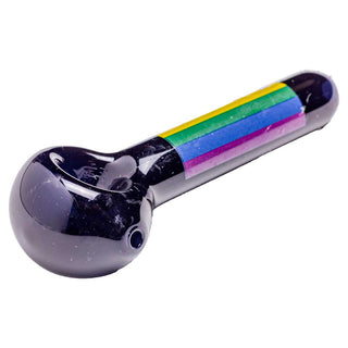 Jellyfish Glass Celebrate Diversity Rainbow Black 4" Hand Pipe