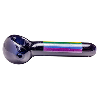 Jellyfish Glass Celebrate Diversity Rainbow Black 4" Hand Pipe