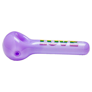 Jellyfish Glass Celebrate Diversity Rainbow Purple 4" Hand Pipe