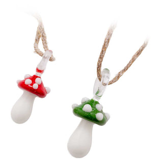 Kyle White Assorted Mushroom Glass 1" Necklace Pendants