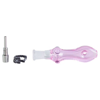 Dazed Donut 5.5" Glass Dab Straw with Titanium Tip - Assorted