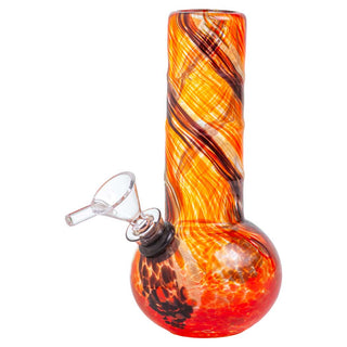 Celebrate Joy 6" Spiral Frit Bubble Base Soft Glass Water Pipe - Assorted