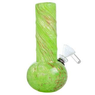 Celebrate Joy 6" Spiral Frit Bubble Base Soft Glass Water Pipe - Assorted
