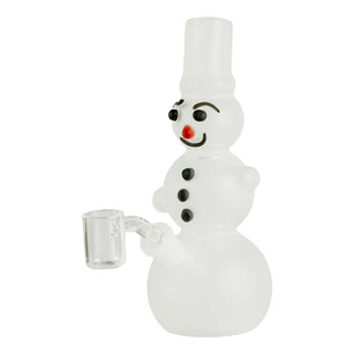 Frosted Snowman 7" Glass Dab Rig