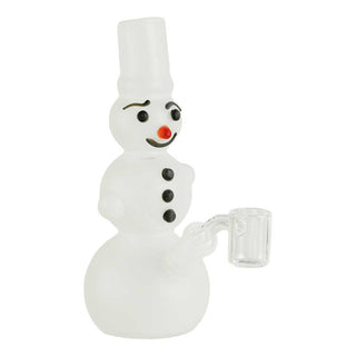 Frosted Snowman 7" Glass Dab Rig