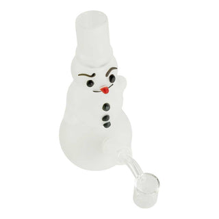Frosted Snowman 7" Glass Dab Rig