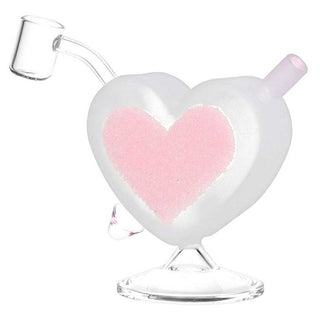 Heart Sparkles Mini Dab Rig 4.75" Borosilicate Glass - Assorted