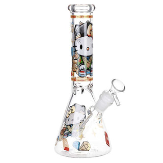 Swagged Out Kitty 10" Borosilicate Glass Water Pipe - Assorted