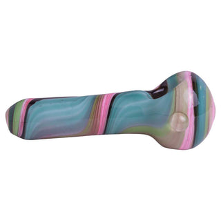 Heady Ribbons 4" Glass Spoon Hand Pipe with Marble - Assorted