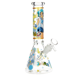 Japanese Animation Girl Orange 10" Beaker Glass Water Pipe | 14mm F