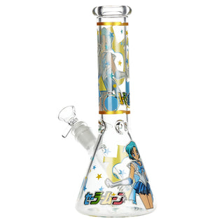 Japanese Animation Girl Orange 10" Beaker Glass Water Pipe | 14mm F
