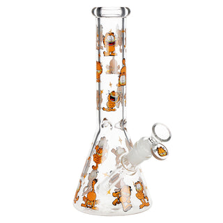 Stoned Orange Cat Beaker 10" Borosilicate Glass Water Pipe 14mm F