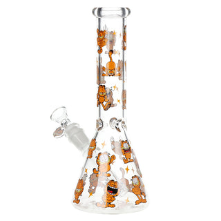 Stoned Orange Cat Beaker 10" Borosilicate Glass Water Pipe 14mm F