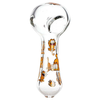 Stoned Orange Cat 4.5" Glass Spoon Hand Pipe