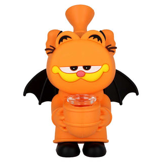 Stoned Orange Bat Cat 5.25" Silicone Novelty Bubbler Hand Pipe