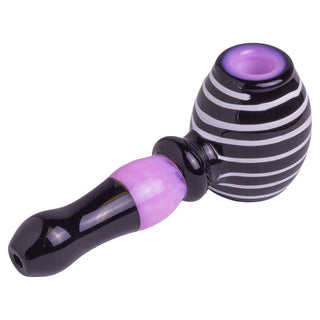 Black Base with White Linings 5" Spoon Hand Pipe - Assorted