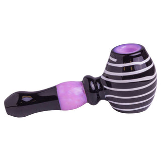 Black Base with White Linings 5" Spoon Hand Pipe - Assorted