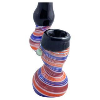Fancy Artwork Black Tube Sherlock 5" Glass Bubbler - Assorted