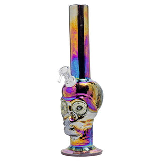 Soft Glass Skull Glow-in-the-Dark 13" Straight Water Pipe