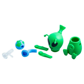Alien with Globe 6" Silicone Space Water Pipe