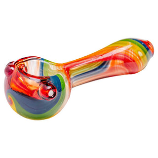 Sugarmattys Kristi C Rainbow Stripes 4.25" Spoon Hand Pipe