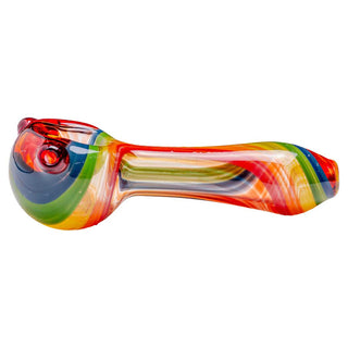 Sugarmattys Kristi C Rainbow Stripes 4.25" Spoon Hand Pipe