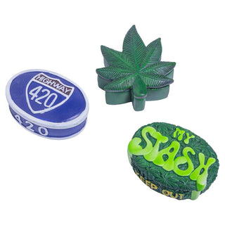 Fujima Leaf Design 5" Polyresin Stash Box with Magnetic Lid - Assorted
