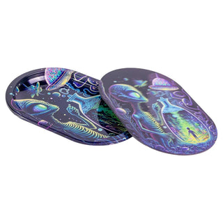 Mini 5" x 3" Rolling Tray with Magnetic Lenticular Lid - Assorted Designs