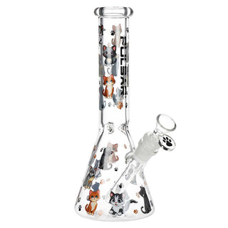 Pulsar Cute Kitties 10" Beaker Glass Water Pipe 14mm F
