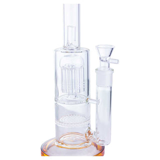 Tree and Honeycomb Dual Perc Cylinder 12" Glass Water Pipe