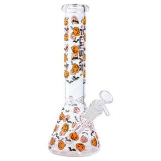Pulsar Cackling Pumpkins Batty Beaker 10" Glass Water Pipe