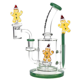 Pulsar Holidaze Series 8.25" Glass Dab Rig Set - Gingerbread Man