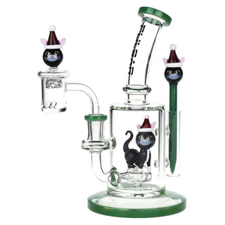 Pulsar Holidaze Series 8.25" Glass Dab Rig Set - Xmas Kitty