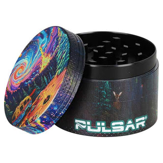 Pulsar Starry Camp Bent Neck 6" Borosilicate Glass Water Pipe V2 Smokers' Hard Case Travel Set 14mm F