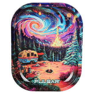 Pulsar Starry Camp Bent Neck 6" Borosilicate Glass Water Pipe V2 Smokers' Hard Case Travel Set 14mm F