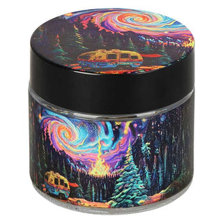 Pulsar Starry Camp Bent Neck 6" Borosilicate Glass Water Pipe V2 Smokers' Hard Case Travel Set 14mm F
