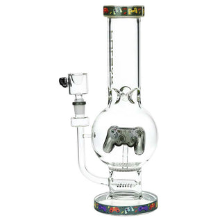 Pulsar Game Time Glow-in-the-Dark Bubble Base Water Pipe 12.5" - Clear