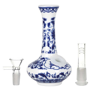 SeshGear Chinese Vase 5.5" Ceramic Oval Base Water Pipe 14mm F