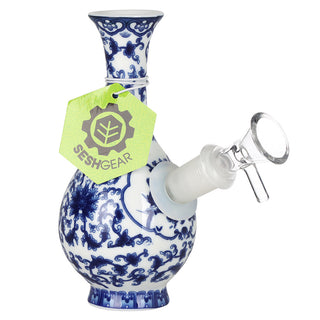 SeshGear Chinese Vase 5.75" Ceramic Bubble Base Water Pipe 14mm F