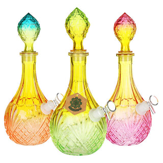SeshGear Vintage Water Drop Decanter 12.25" Ombre Glass Water Pipe - Assorted