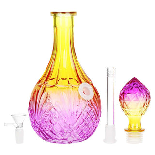SeshGear Vintage Water Drop Decanter 12.25" Ombre Glass Water Pipe - Assorted