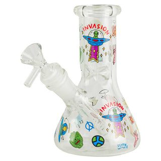 Mixed Character Sticker 6.5" Glass Beaker Water Pipe - Assorted
