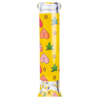 Leaf & Heart Beaker 14" Glass Water Pipe