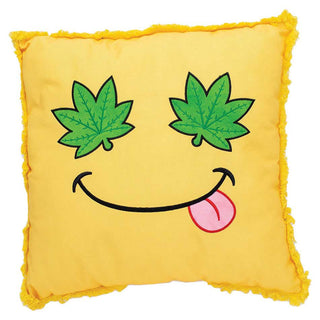 Leaf Eyes Smiley Face Plush Pillow