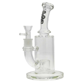 Tag 9.5 Inch Bent Next Fixed Super Slit 65X5 Dab Rig Wavy White
